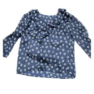 Black and white dress shirt with front ruffle